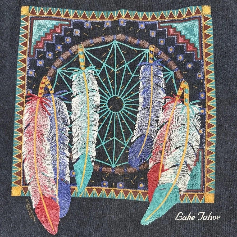 Fruit of the Loom Lake Tahoe T Shirt Dreamcatcher XL Made in USA 90s Vintage